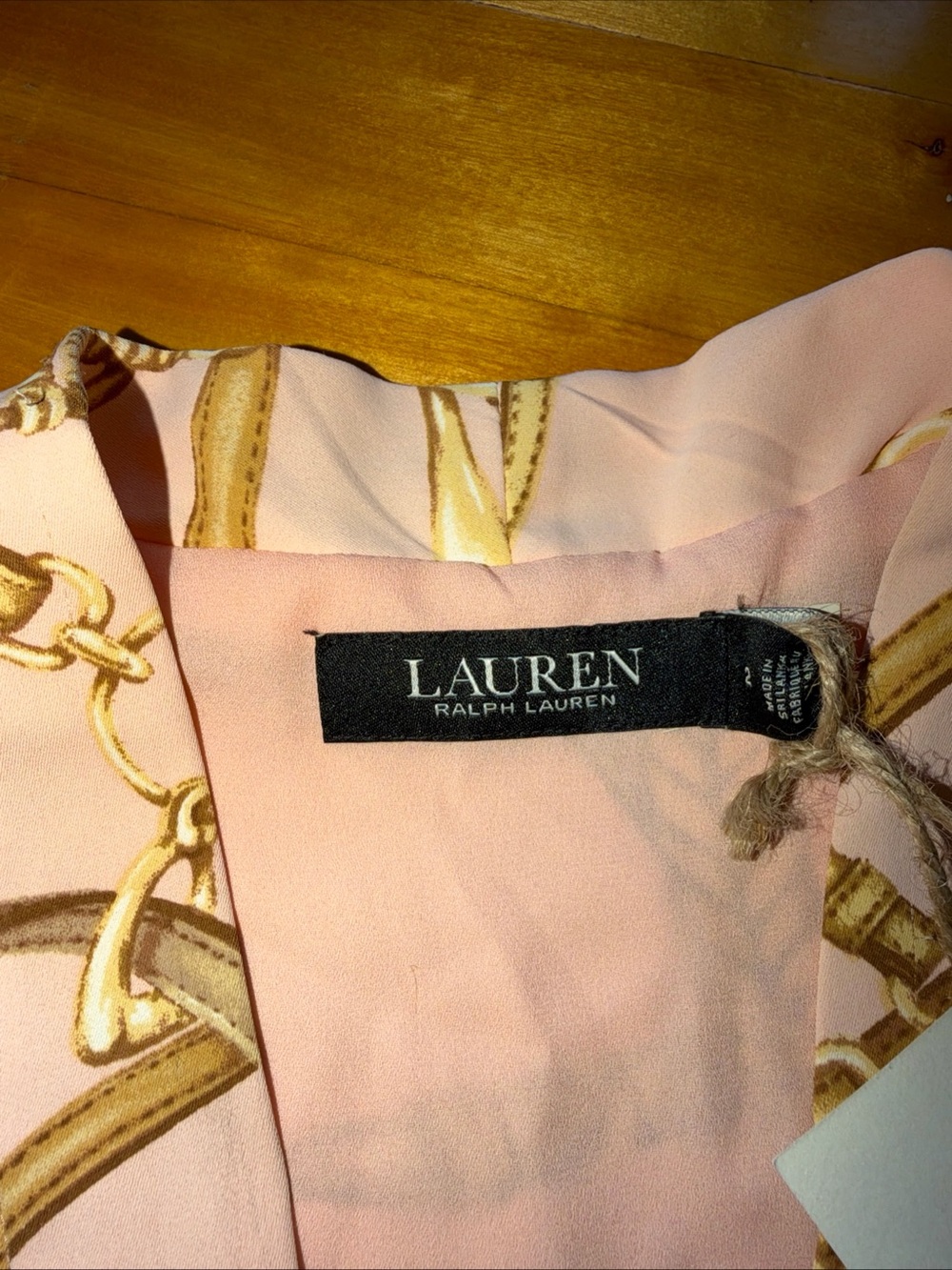 Lauren Ralph Lauren Dress Womens 2 Pink Equestrian Belt Print Midi Crepe Belted - Picture 8 of 11